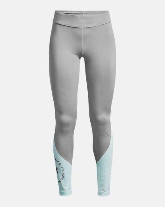 Girls' UA Cold Weather Branded Leggings in Gray image number 0